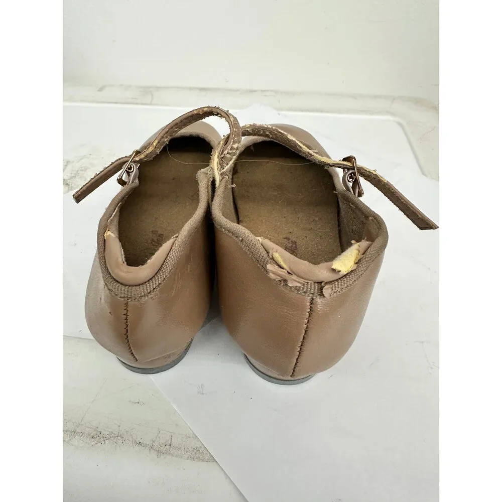 Pre-Owned Dance Tap Shoes Danshuz 753 Little Kids 11M Tan Mary Jane Buckle